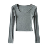 Women T-Shirt Long-Sleeved T-shirt Fall Slim Fit Bottoming Shirt