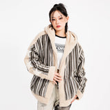 Men Cotton Padded Jacket Coat Double-Sided Wear Berber Fleece Cotton Coat Men's Winter Loose Cotton Coat Coat
