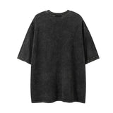 Men T Shirt Washed Old Short-Sleeved T-shirt Men Loose Retro Couple