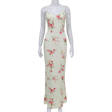 Women Desses Retro V-neck Sling Dress