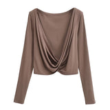Women T-Shirt Spring and Autumn Long Sleeve Workout Clothes Loose Sports