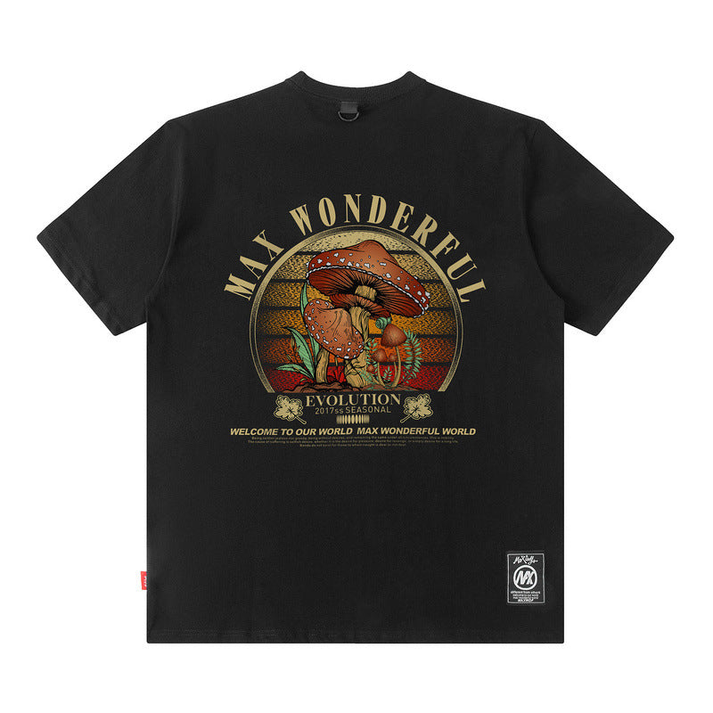Men T Shirt Personalized Printed Short-Sleeved T-shirt Men and Women Ins Couple Loose Casual