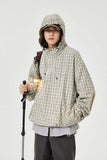 Unisex Jacket Autumn Hooded Plaid Coat Women's Clothing