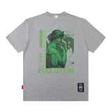 Men's T Shirt Printed Short-Sleeved T-shirt Men's and Women's High Street Hip Hop Retro