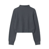 Women Long Sleeve T-Shirt Long Sleeve T-shirt Women's Spring and Autumn Casual Waffle Half Zipper