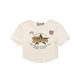 Women T-shirt Printed Short T-shirt Girls Summer round Neck