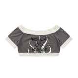 Women T-shirt Short T-shirt Girls Summer Short Sleeve Exposed Navel