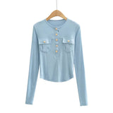 Women T-Shirt Long Sleeve T-shirt round Neck Top