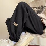 Men Sweatpants Men's Spring Waffle Sweatpants Loose Casual