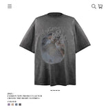 American vintage street T-shirt retro men's loose casual half-sleeved shirt