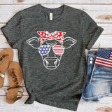 Women's Independence Day T Shirt round Neck Short Sleeve T-shirt Women's Top