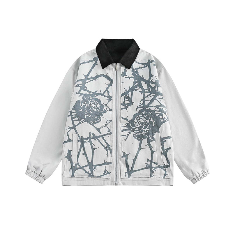 Unisex Jacket Autumn Corduroy Printed Coat Women's Clothing