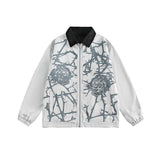 Unisex Jacket Autumn Corduroy Printed Coat Women's Clothing