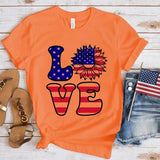 Women's Independence Day T Shirt round Neck Short Sleeve T-shirt Women's Top