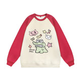 Men Hoodie Cartoon Baby Crocodile round Neck Sweater