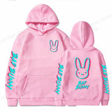 Rapper Bad Bunny Hoodies Rabbit Print Men Woman Streetwear