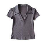 Women T-shirt Spring Summer Slim-Fit Short-Sleeved T-shirt