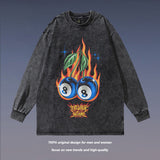 Men Long Sleeve Shirt American Printed round Neck Long Sleeve Sweater for Men and Women Couple Autumn and Winter