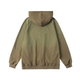 Men Fleece Lined Hoodie Fall/Winter Hoodie Men's Gradient Letter Embroidery Zipper Jacket