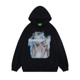 Men Hoodie Fuzzy Figure Oil Painting Printed Hoodie