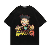 Men T Shirt Heart Printing Short-Sleeved T-shirt Men's Loose Couple Casual