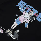 Harajuku Cartoon Girl Cat Japanese Kanji Graphic