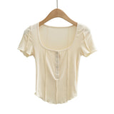 Women T-Shirt Short-Sleeved T-shirt Bottoming Shirt Top