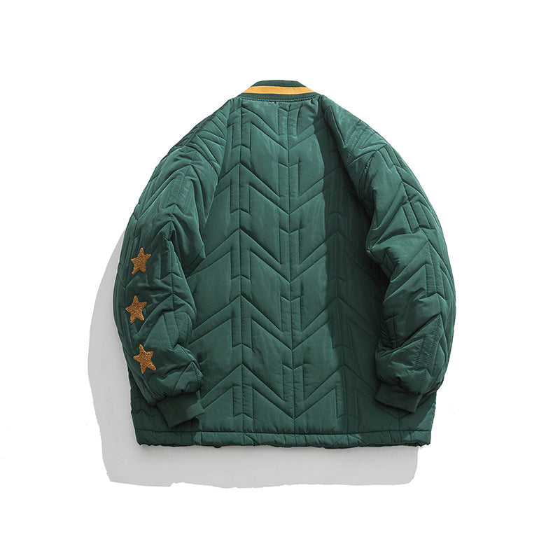 Varsity Jacket Vintage Baseball Uniform Cotton Clothes Cotton-Padded Jacket