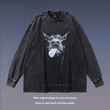 Men Long Sleeve Shirt Doberman Pinscher Printed Washed Long Sleeve T-shirt for Men and Women
