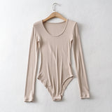 Women T-Shirt Sex round Neck, Slim-Fit, Long-Sleeved One-Piece T-shirt Bottoming Shirt