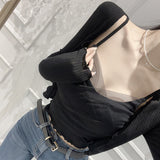 Women Long Sleeve Shirt Vest Long Sleeve Cardigan Jacket Short