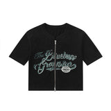 Women T-shirt Letter Printed Short T-shirt Casual round Neck