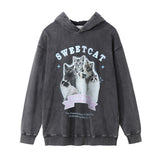 Men Hoodie Printed Distressed Hooded Sweaters Menswear Loose Autumn and Winter Casual