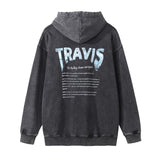 Men Hoodie Printed Hoodie Men's Autumn and Winter Worn Looking Washed-out