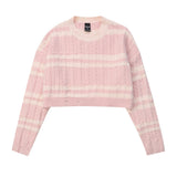 Women Sweater Striped Short Style Knitwear Girls' Spring and Autumn Long Sleeve