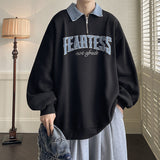 Men Hoodie Polo Collar Sweatshirt Men's Fall Fall Winter Coat
