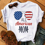 Women's Independence Day T Shirt T-shirt Women's Short Sleeve Heart Printing Loose