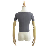 Women T-Shirt Short Sleeve All-Matching Slim Fit Slimming Top