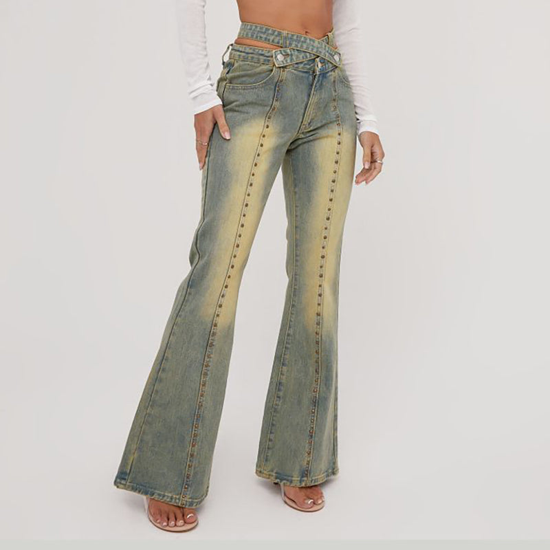 Women Cargo Pants Jeans Women's Bell-Bottom Pants Trousers