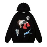 Men Hoodie Cartoon Anime Print Pullover Long Sleeve Loose Hoodie Sports Autumn and Winter