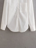 Women T-Shirt Autumn Long Sleeve Loose Mid-Length Blouse Design Sense