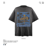 American vintage street T-shirt retro men's summer loose half-sleeved shirt