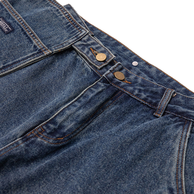 Unisex Jeans Retro Washed Loose Straight Jeans
