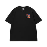 Men T Shirt Vintage College Style Sweet Cool Printed Couple Short Sleeve T-shirt Men and Women