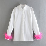 Women T-Shirt Spring Shirt Polo Collar Top
