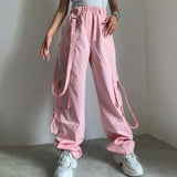 Women Cargo Pants Stitching Wide-Leg Pants Cargo Pants Loose Trousers