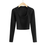 Women T-Shirt Spring and Autumn Sexy Long Sleeve T-shirt Top