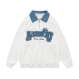 Men Hoodie Embroidery Half Zipper Sweater Men Spring and Autumn Leisure