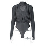 Women Jumpsuit Women's Spring Bottoming Stitching Long-Sleeved Jumpsuit