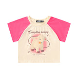 Women T-shirt Multicolor Printing Short T-shirt Girls' Summer Top